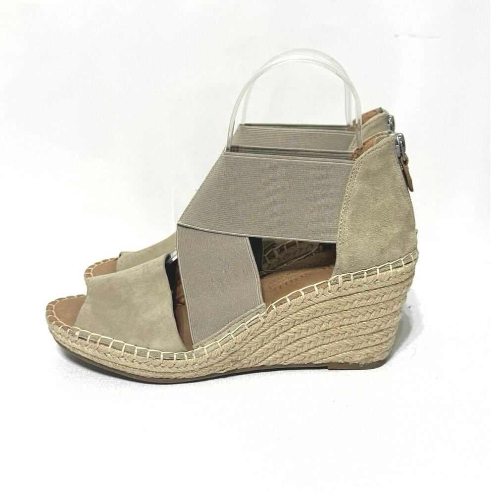 Gentle Souls Women's Colleen X-Elastic Crossover Espadrille Wedge Sandals 7.5 - Picture 3 of 9